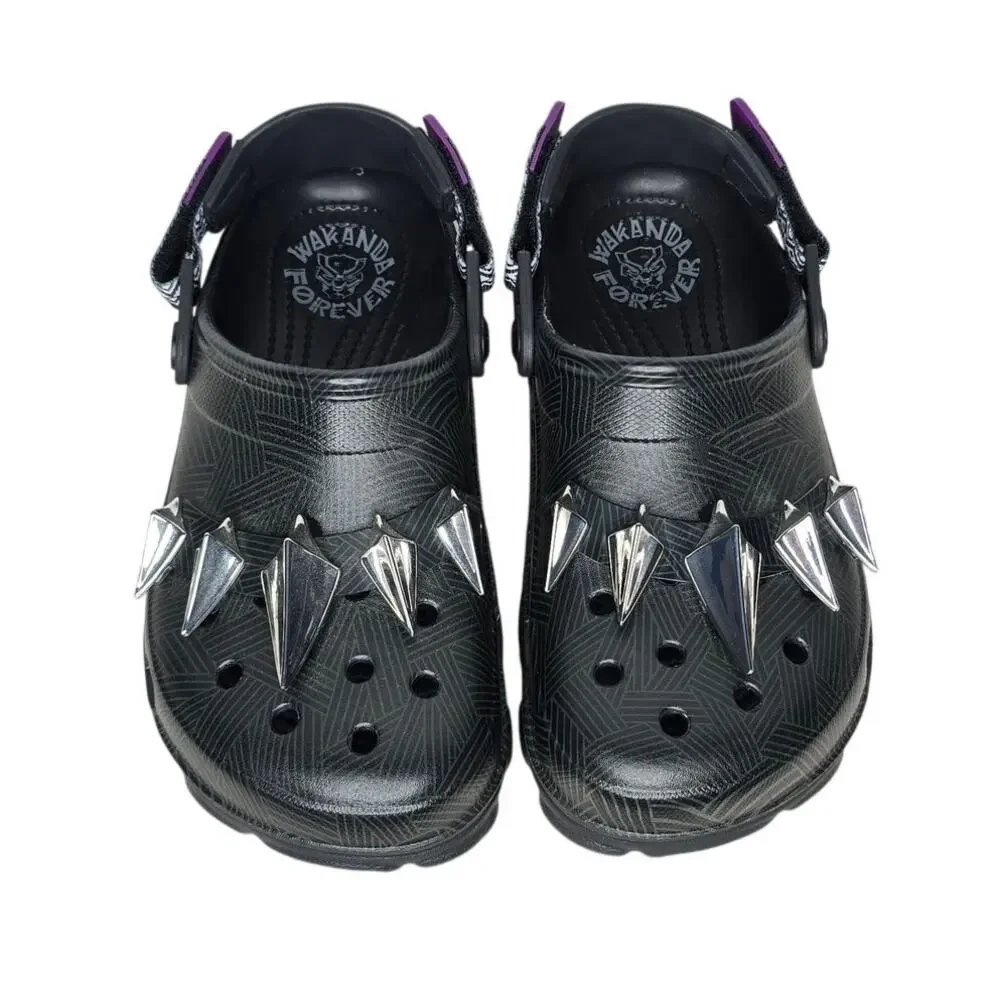 Crocs Black Panther All Terrain Clogs Marvel Wakanda Spikes Mens 5 Womens 7